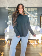 Zoey Athleisure Top-120 Long Sleeve Tops-Blakeley-Heathered Boho Boutique, Women's Fashion and Accessories in Palmetto, FL