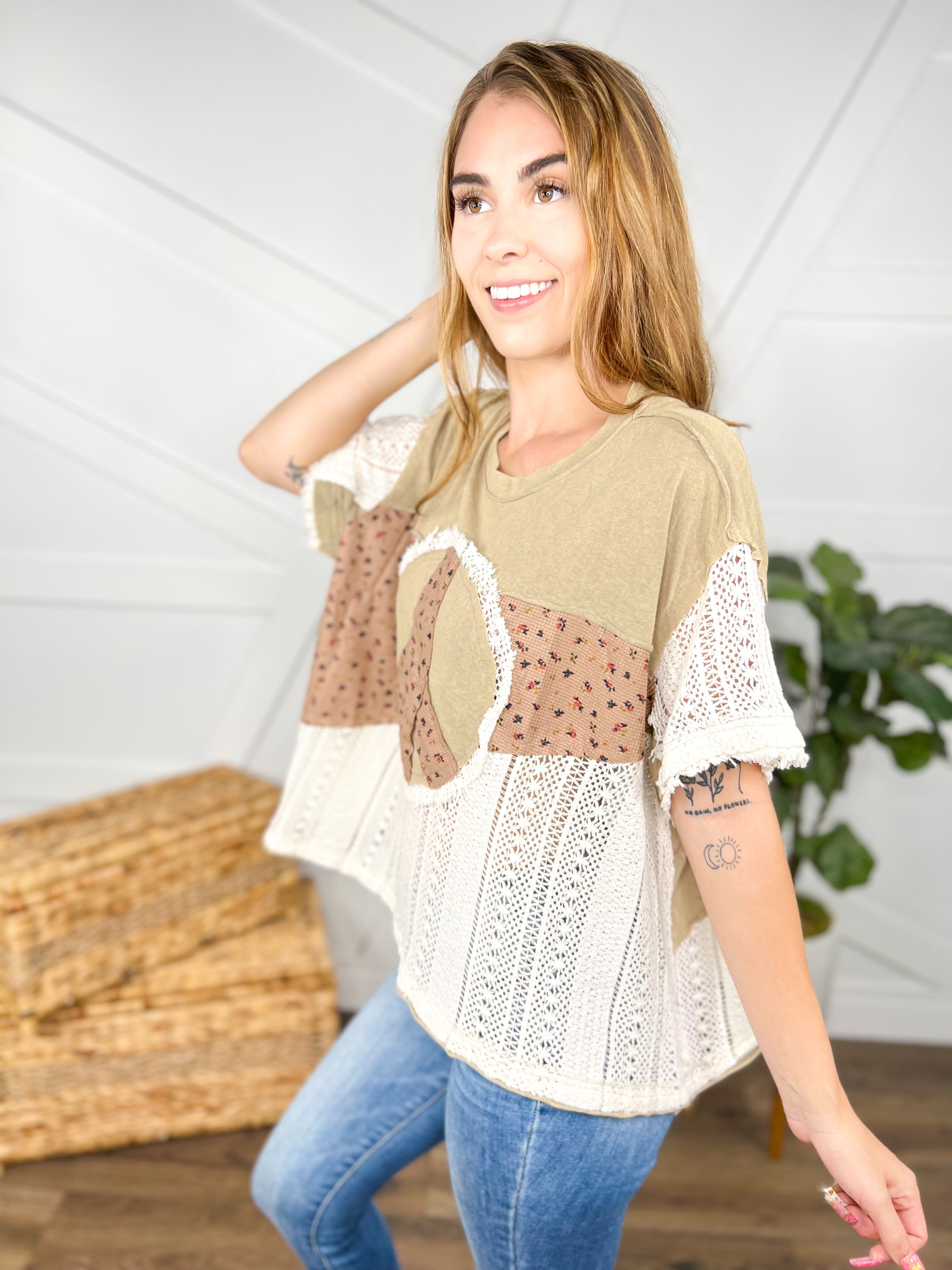 Peace Be With You Top-110 Short Sleeve Top-POL-Heathered Boho Boutique, Women's Fashion and Accessories in Palmetto, FL