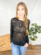 Tea Time Mesh Top-120 Long Sleeve Tops-Davi & Dani-Heathered Boho Boutique, Women's Fashion and Accessories in Palmetto, FL