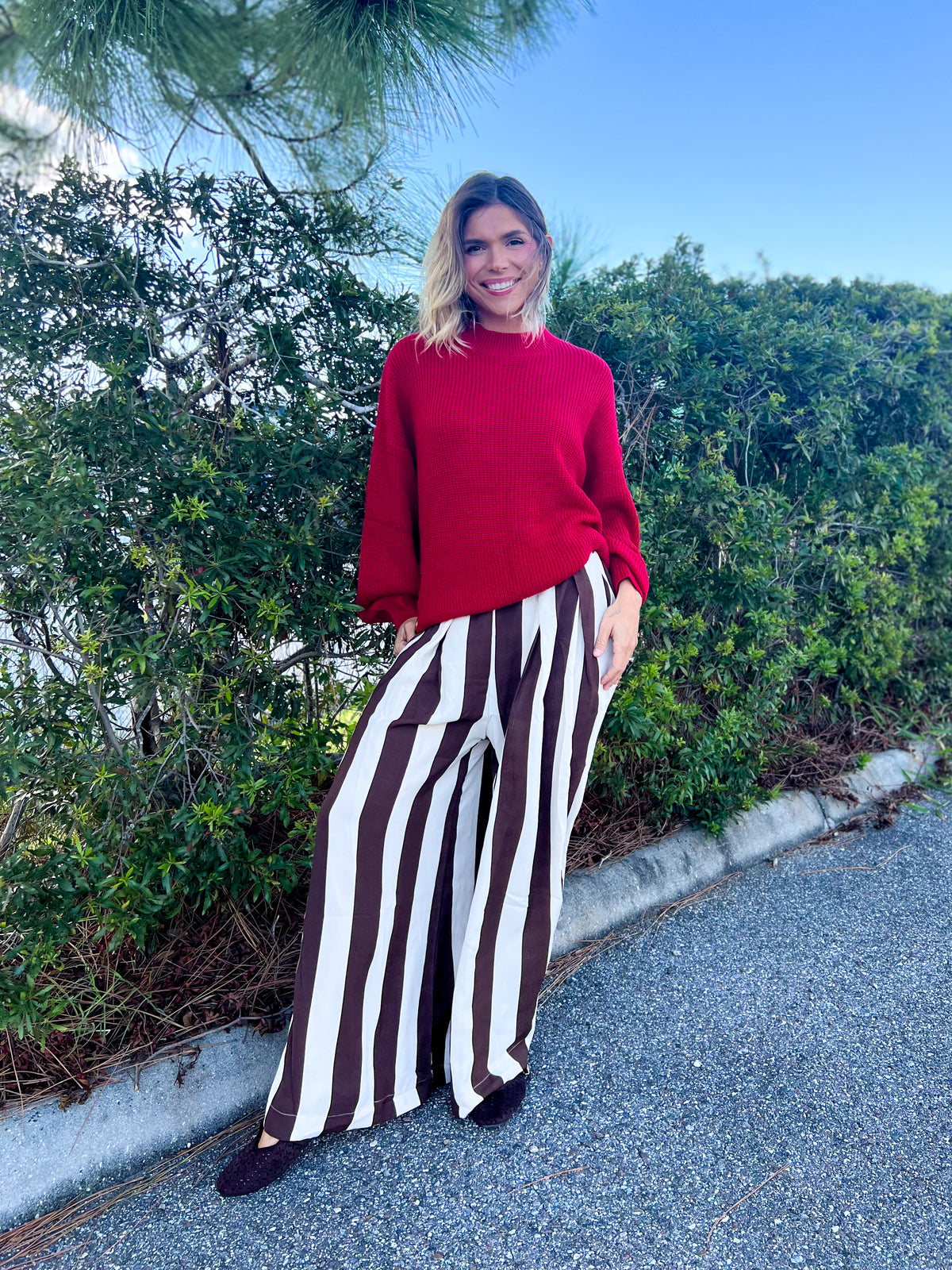 Making Waves Striped Palazzo Pants-150 PANTS-ODDI-Heathered Boho Boutique, Women's Fashion and Accessories in Palmetto, FL