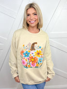 Floral Pumpkin Graphic Sweatshirt-130 Graphic Tees-Heathered Boho-Heathered Boho Boutique, Women's Fashion and Accessories in Palmetto, FL