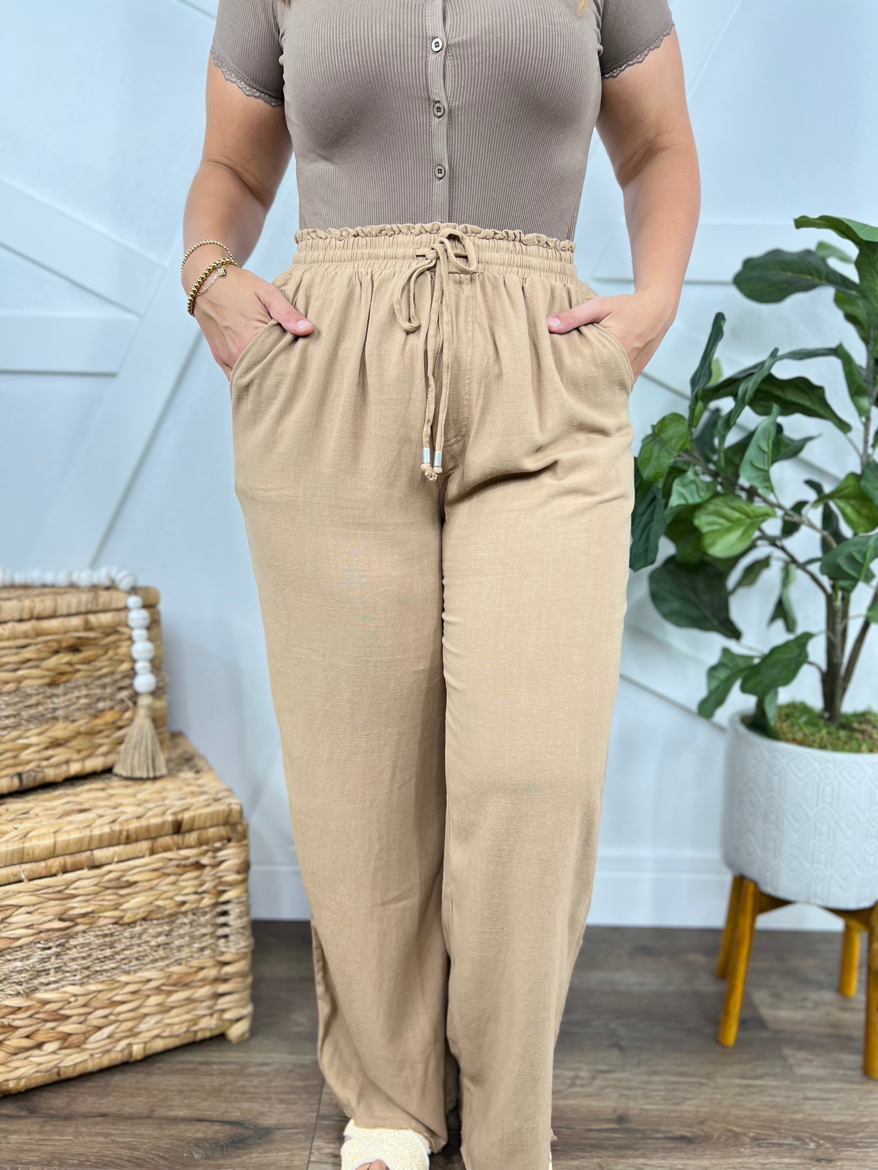 Vineyard Pants-150 PANTS-Oddi-Heathered Boho Boutique, Women's Fashion and Accessories in Palmetto, FL