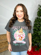 Holly Jolly Coffee Club Graic Tee-130 Graphic Tees-Heathered Boho-Heathered Boho Boutique, Women's Fashion and Accessories in Palmetto, FL