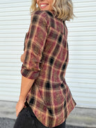 Remember Me Button Down Top-120 LONG SLEEVE TOPS-MYSTREE-Heathered Boho Boutique, Women's Fashion and Accessories in Palmetto, FL