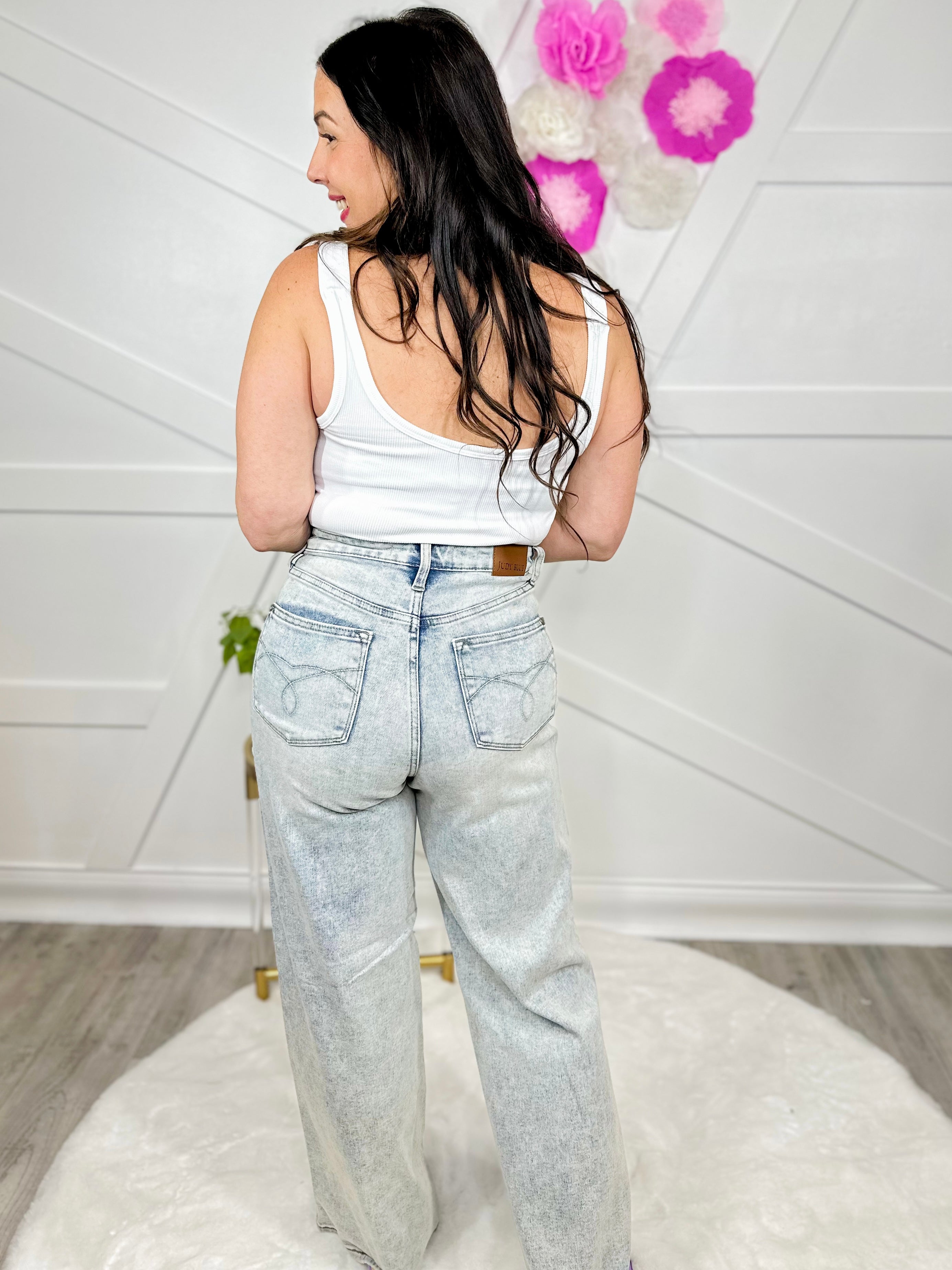 Timeless Tummy Control Wide Leg by Judy Blue-190 Jeans-Judy Blue-Heathered Boho Boutique, Women's Fashion and Accessories in Palmetto, FL