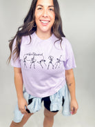 Unbothered Dancing Skeleton Boxy Graphic Tee-130 Graphic Tees-Heathered Boho-Heathered Boho Boutique, Women's Fashion and Accessories in Palmetto, FL