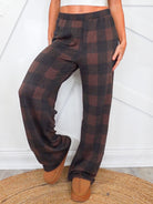 Pinterest Perfect Pants - Chocolate Checkered-150 PANTS-Heathered Boho-Heathered Boho Boutique, Women's Fashion and Accessories in Palmetto, FL