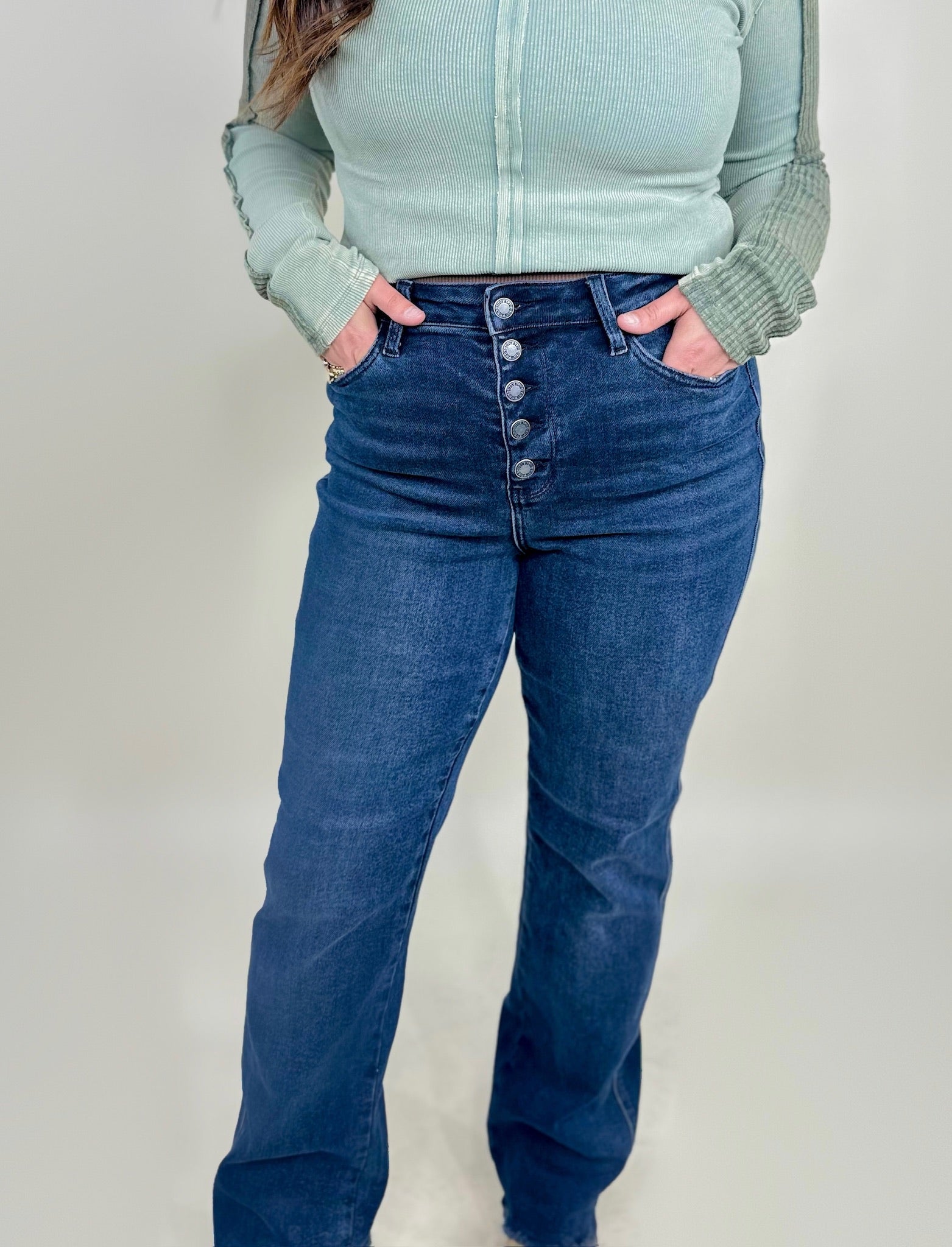 Diamond in the Rough Straight Leg by Judy Blue-190 Jeans-Judy Blue-Heathered Boho Boutique, Women's Fashion and Accessories in Palmetto, FL