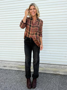 Remember Me Button Down Top-120 LONG SLEEVE TOPS-MYSTREE-Heathered Boho Boutique, Women's Fashion and Accessories in Palmetto, FL