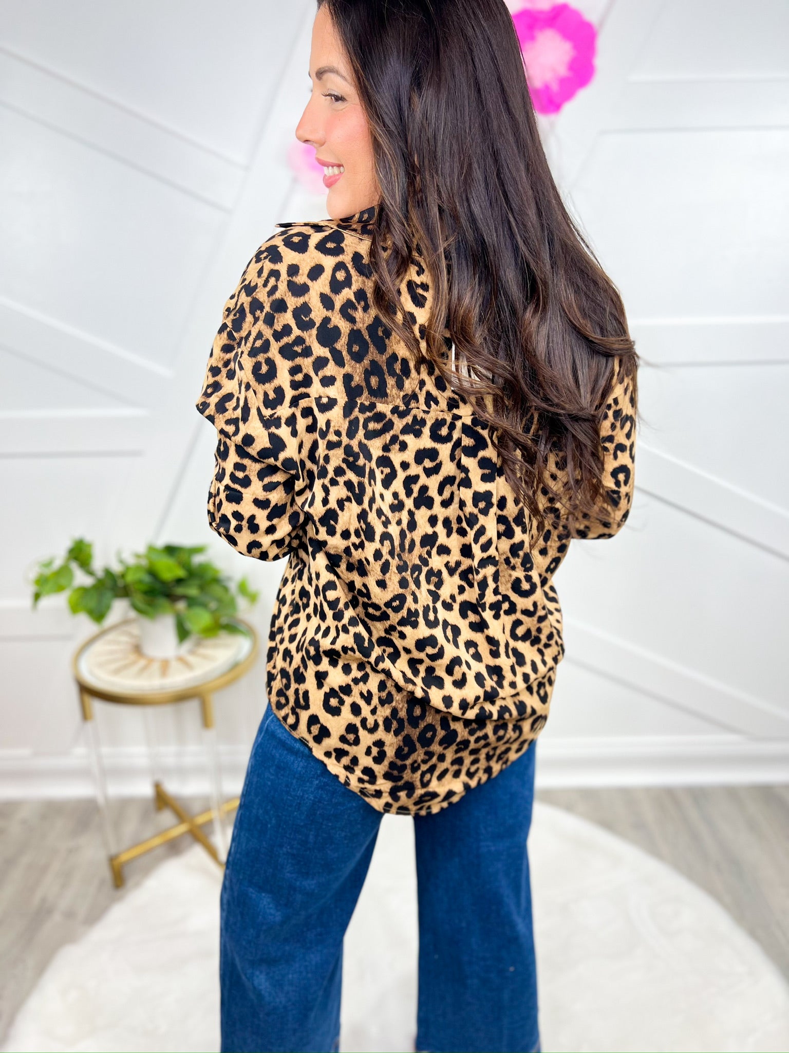 Kathryn Classic Button-Up - Leopard-120 Long Sleeve Tops-Southern Grace-Heathered Boho Boutique, Women's Fashion and Accessories in Palmetto, FL