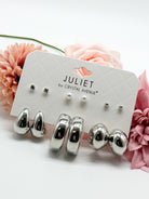 Puffy Oval Hoop Earring-6 pairs-310 Jewelry-RM Manufacturing-Heathered Boho Boutique, Women's Fashion and Accessories in Palmetto, FL