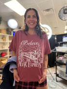 Believe The Polar Express Graphic Tee-Brick-130 Graphic Tees-Heathered Boho-Heathered Boho Boutique, Women's Fashion and Accessories in Palmetto, FL