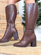 Talk Wide Calf Boots - Brown-350 SHOES-Fortune Dynamic-Heathered Boho Boutique, Women's Fashion and Accessories in Palmetto, FL