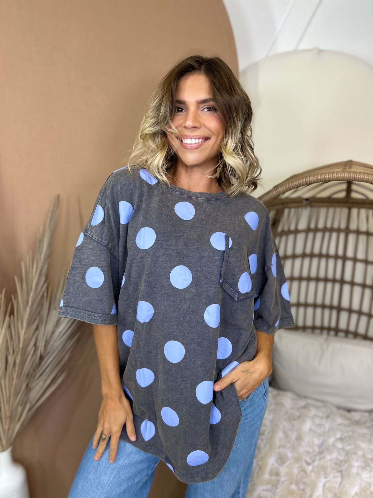 The Spot On Boxy Top-110 SHORT SLEEVE TOP-EASEL-Heathered Boho Boutique, Women's Fashion and Accessories in Palmetto, FL
