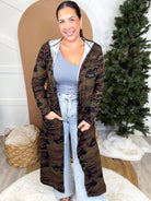Hoodie Dream Duster - Camo-220 Cardigans/ Kimonos-Heathered Boho-Heathered Boho Boutique, Women's Fashion and Accessories in Palmetto, FL