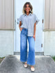 Scalloped & Styled Wide Leg Jeans By Risen-190 JEANS-RISEN-Heathered Boho Boutique, Women's Fashion and Accessories in Palmetto, FL