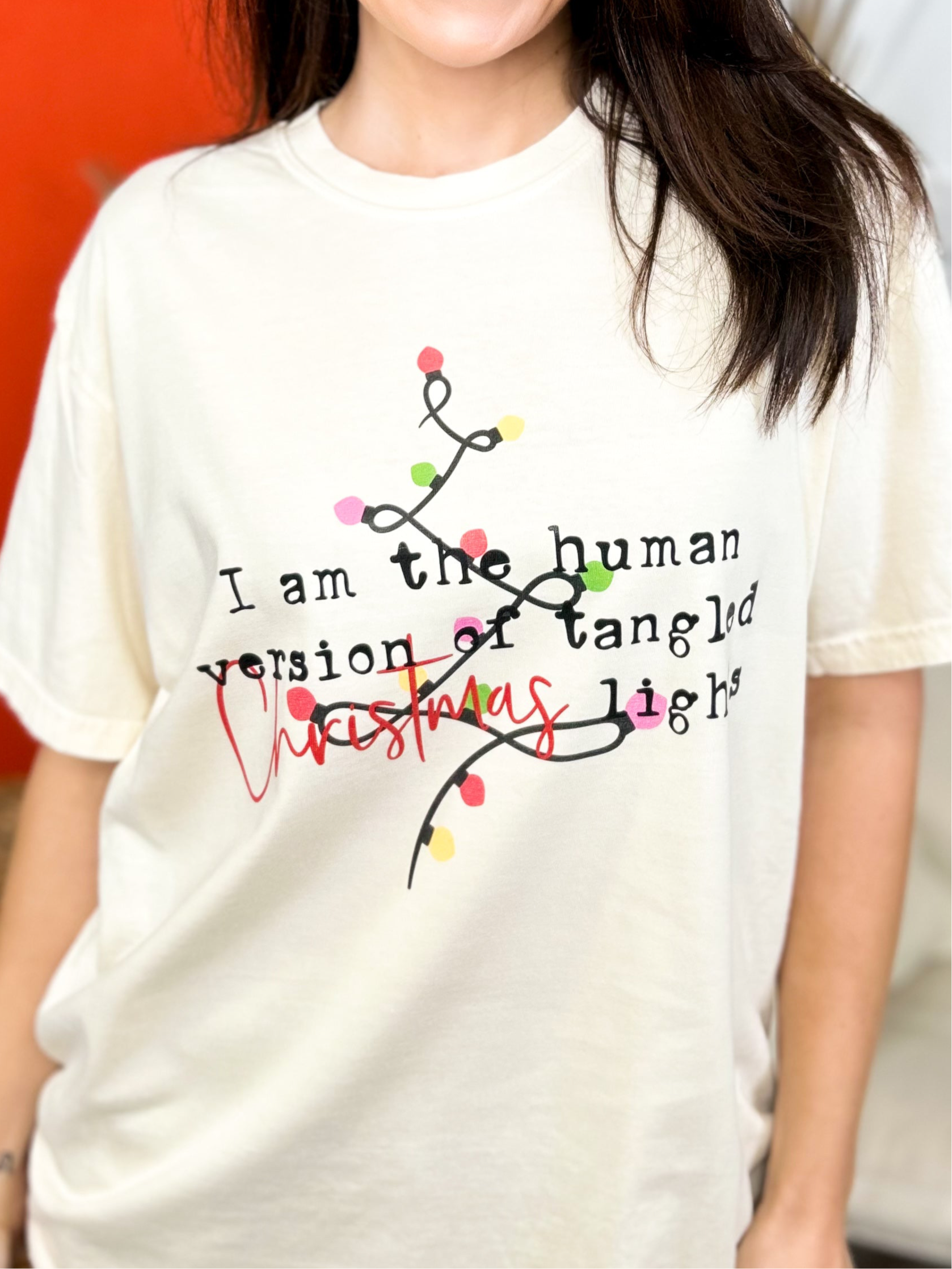 Tangled Lights Graphic Tee-130 Graphic Tees-Heathered Boho-Heathered Boho Boutique, Women's Fashion and Accessories in Palmetto, FL