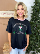 Merrier with a Martini Sequin Embroidered Tee-130 Graphic Tees-JESS LEA-Heathered Boho Boutique, Women's Fashion and Accessories in Palmetto, FL