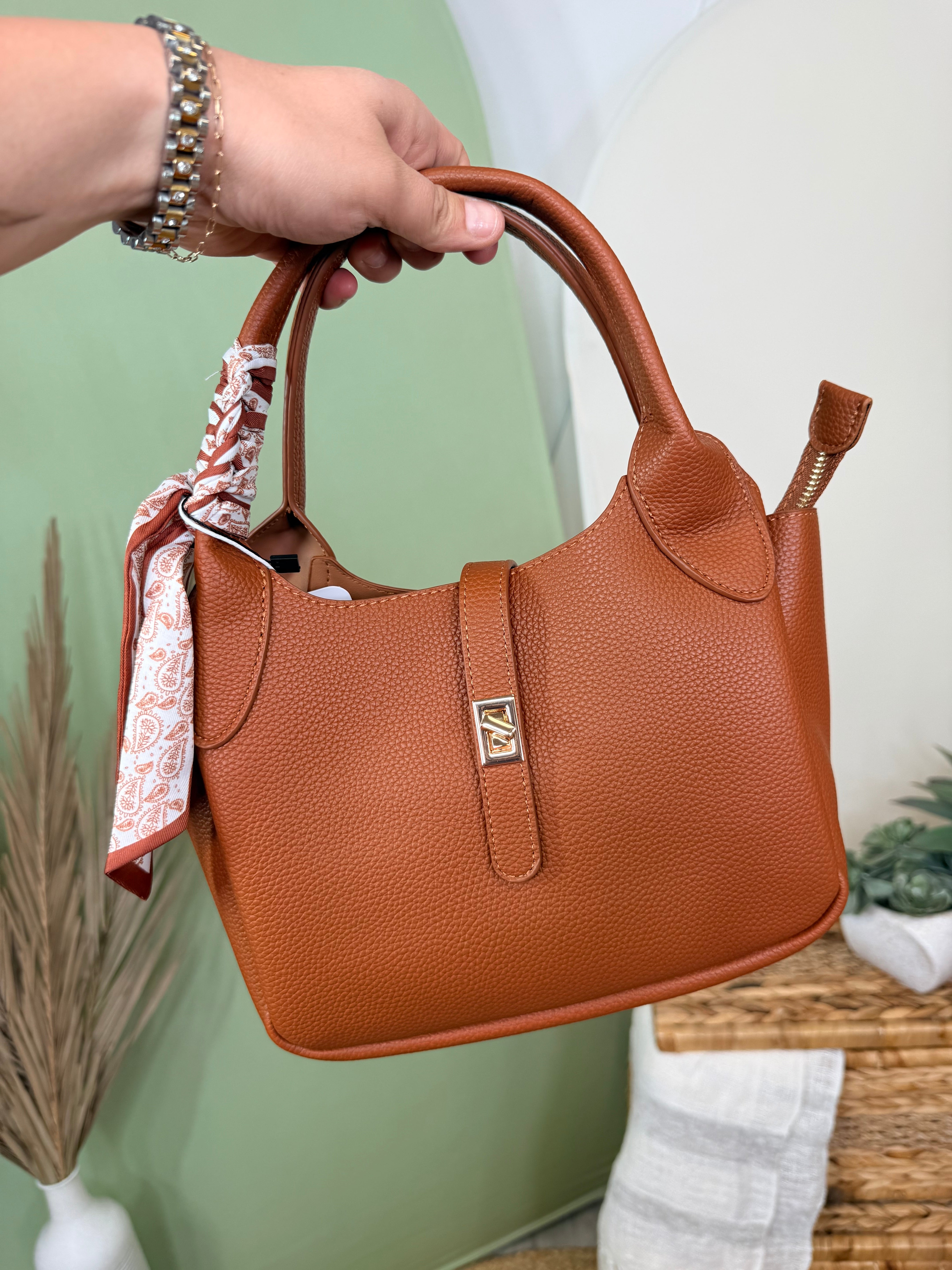 The Southern Charm Satchel-320 BAGS-TOPS HANDBAGS-Heathered Boho Boutique, Women's Fashion and Accessories in Palmetto, FL