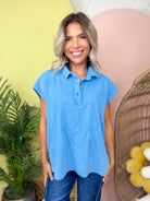 Bare Ease Collared Top-110 SHORT SLEEVE TOP-SEW IN LOVE-Heathered Boho Boutique, Women's Fashion and Accessories in Palmetto, FL