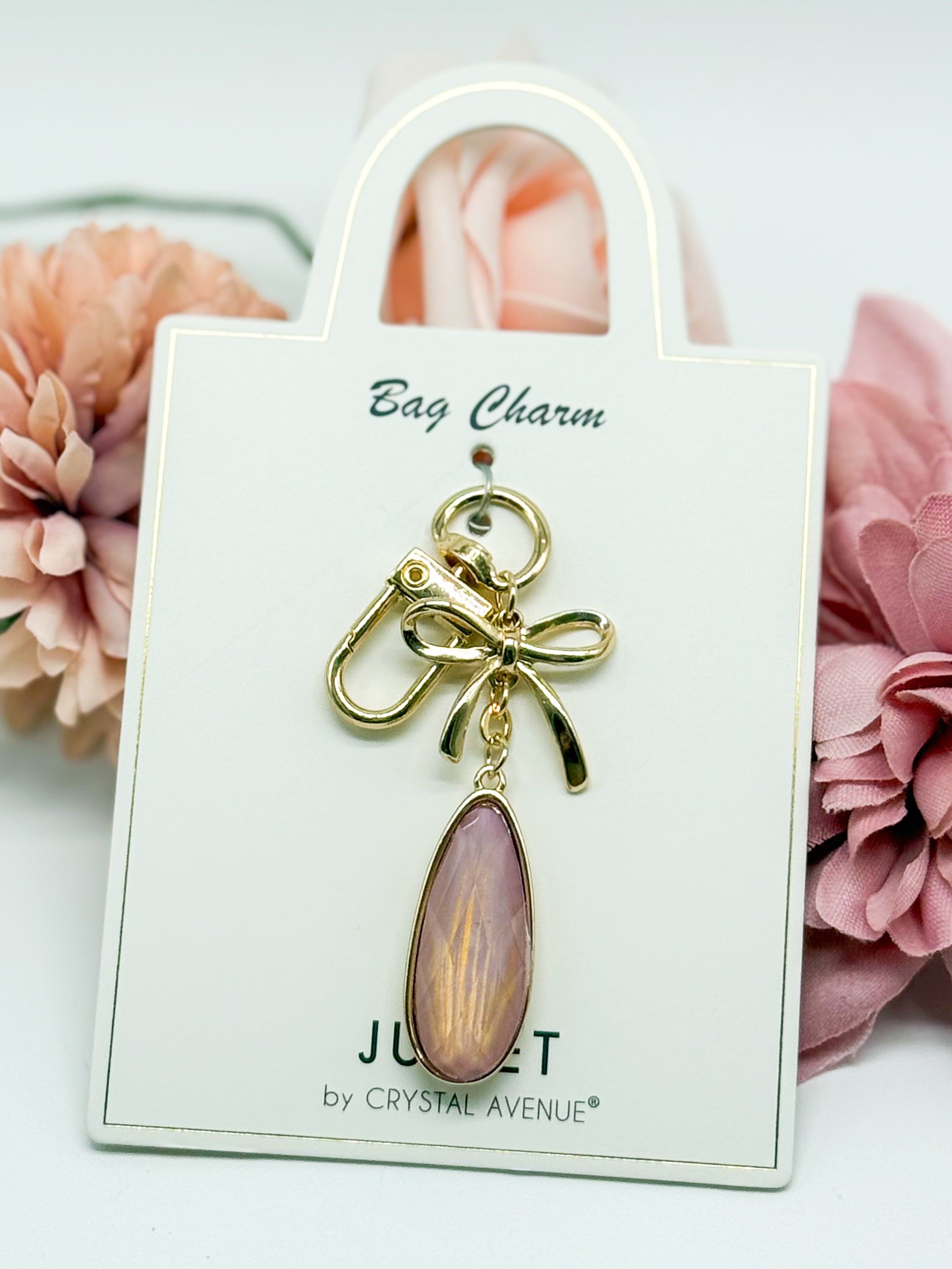 Bow Tear Drop Bag Charm-310 Jewelry-RM Manufacturing-Heathered Boho Boutique, Women's Fashion and Accessories in Palmetto, FL