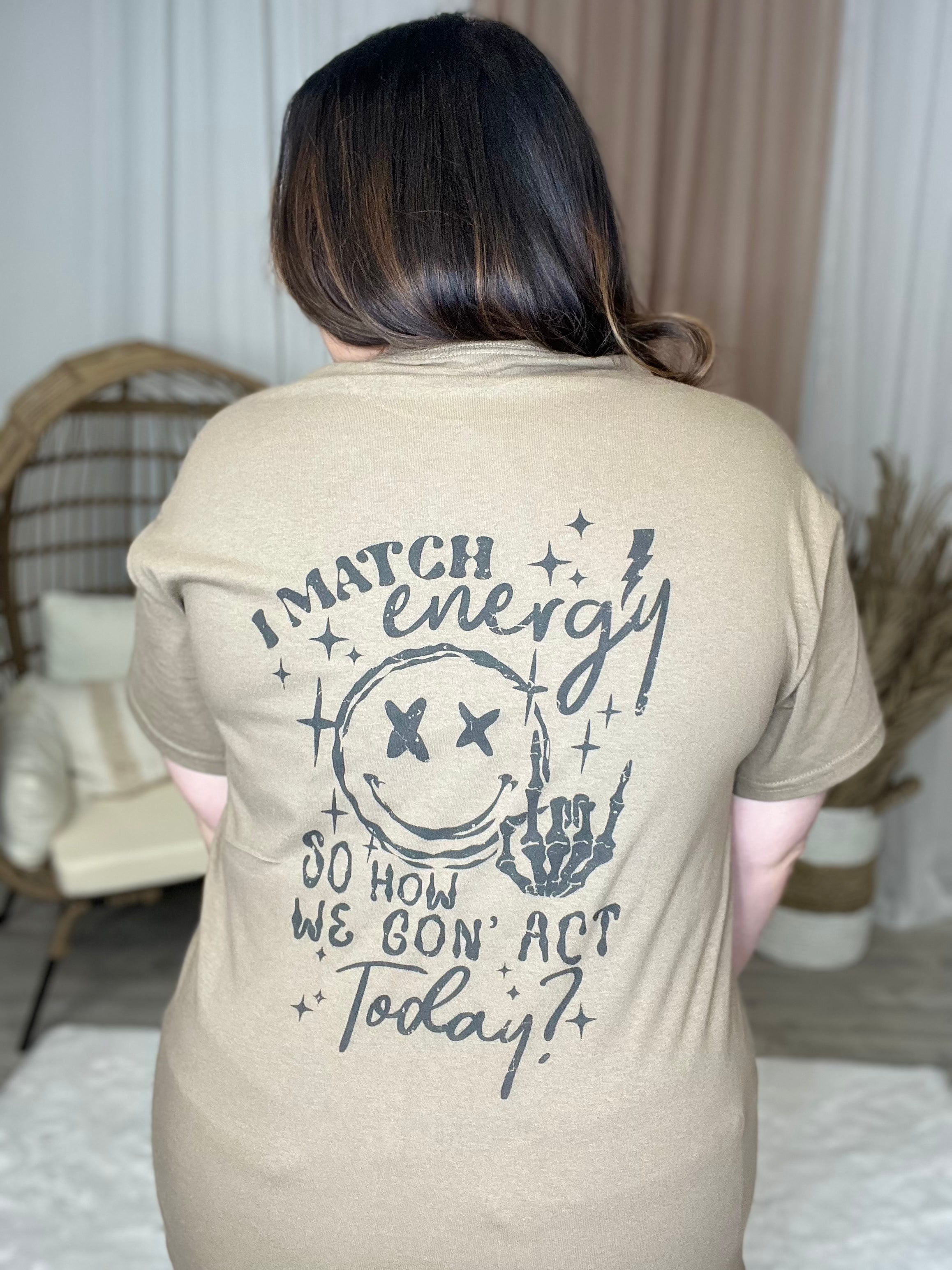 I Match Energy Graphic Tee-130 Graphic Tees-Heathered Boho-Heathered Boho Boutique, Women's Fashion and Accessories in Palmetto, FL