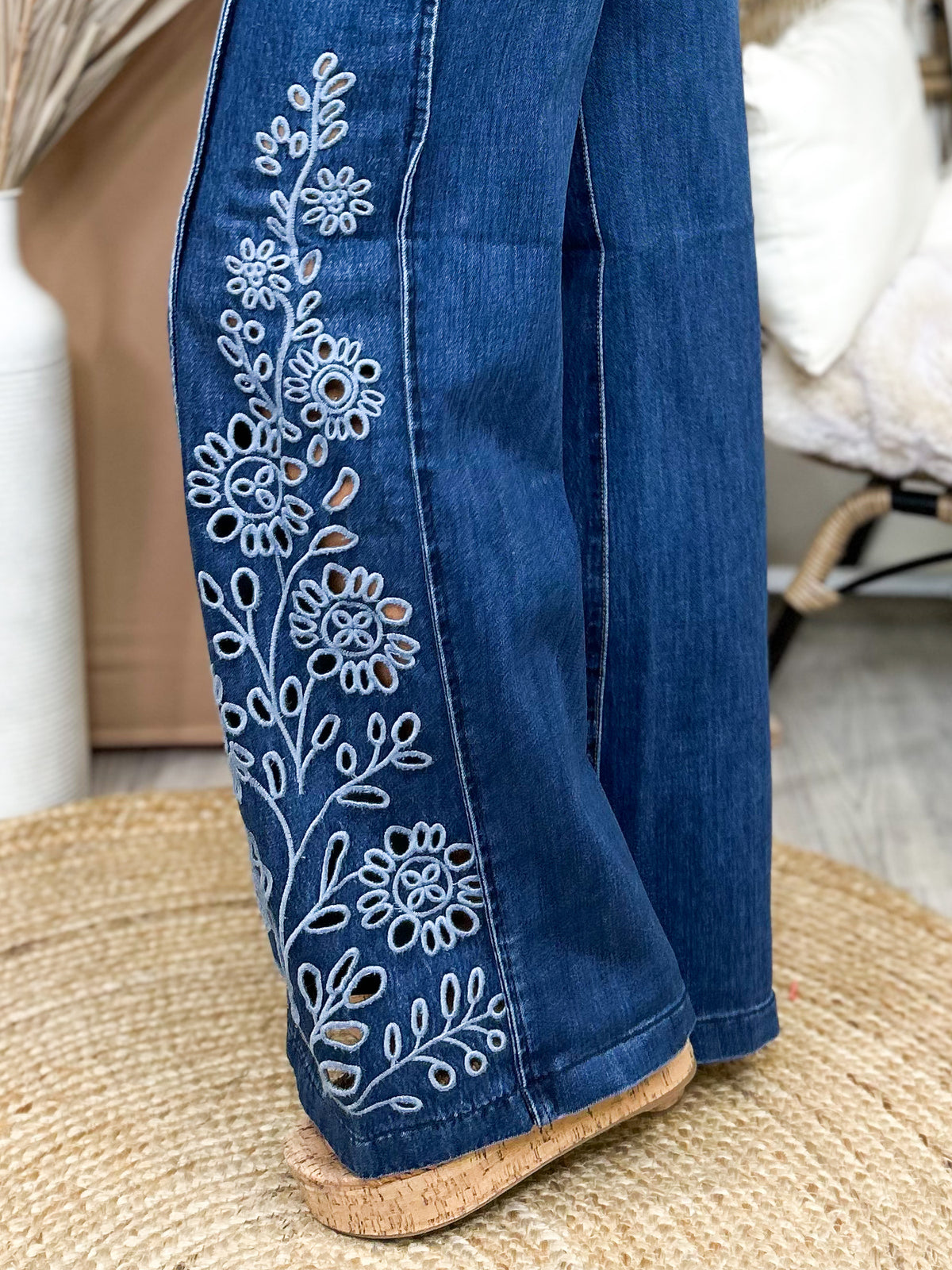 Wildflower Way Jeans By Saige-190 JEANS-SAIGE DENIM-Heathered Boho Boutique, Women's Fashion and Accessories in Palmetto, FL