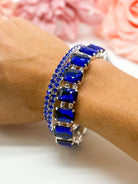 Colored Rhinestone Three Piece Bracelet Set-310 Jewelry-RM Manufacturing-Heathered Boho Boutique, Women's Fashion and Accessories in Palmetto, FL