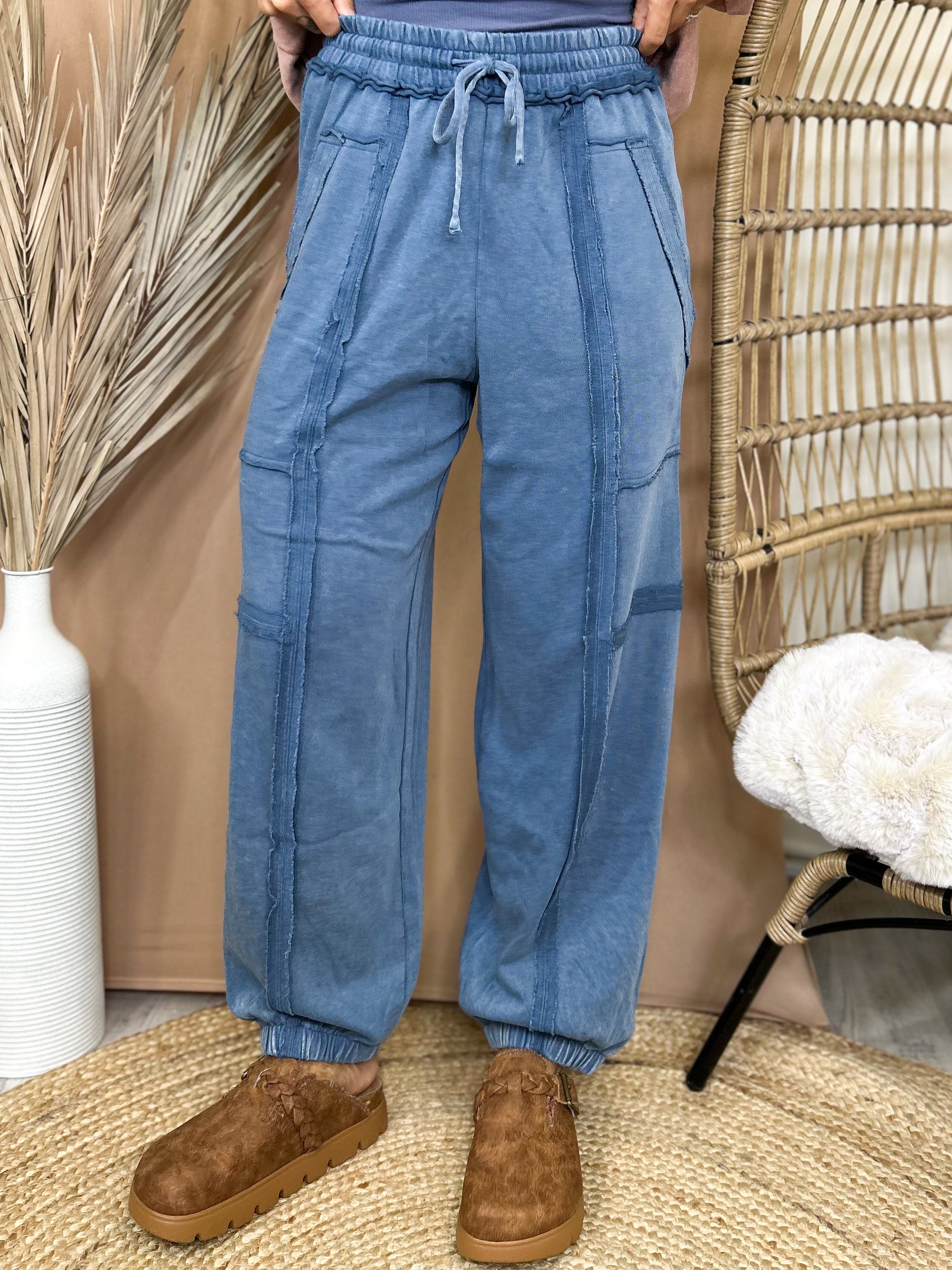 Washed & Unbothered Cargo Joggers-150 PANTS-VERY J-Heathered Boho Boutique, Women's Fashion and Accessories in Palmetto, FL