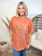 Camo Dancing Skellies Graphic Tee-130 Graphic Tees-Heathered Boho-Heathered Boho Boutique, Women's Fashion and Accessories in Palmetto, FL