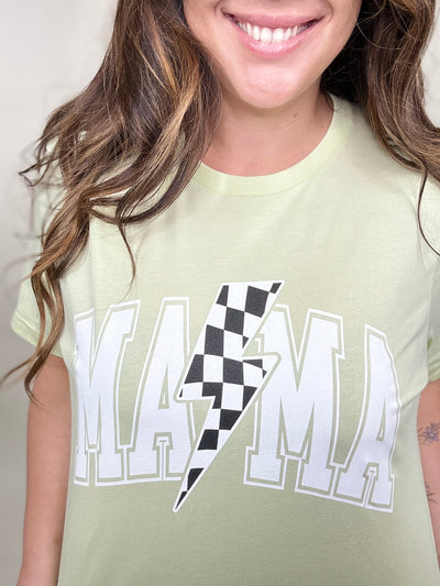 Mama Bolt Graphic Tee- Spring Green-130 Graphic Tees-Heathered Boho-Heathered Boho Boutique, Women's Fashion and Accessories in Palmetto, FL