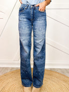 The Bluebell Bandana Straight Leg Jeans By Saige-190 JEANS-SAIGE DENIM-Heathered Boho Boutique, Women's Fashion and Accessories in Palmetto, FL