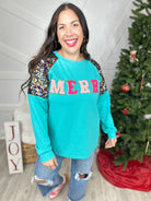 Sequin Merry Sweatshirt-120 Long Sleeve Tops-Southern Grace-Heathered Boho Boutique, Women's Fashion and Accessories in Palmetto, FL