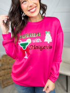 Merrier with Margaritas Pullover-120 Long Sleeve Tops-Jess Lea-Heathered Boho Boutique, Women's Fashion and Accessories in Palmetto, FL