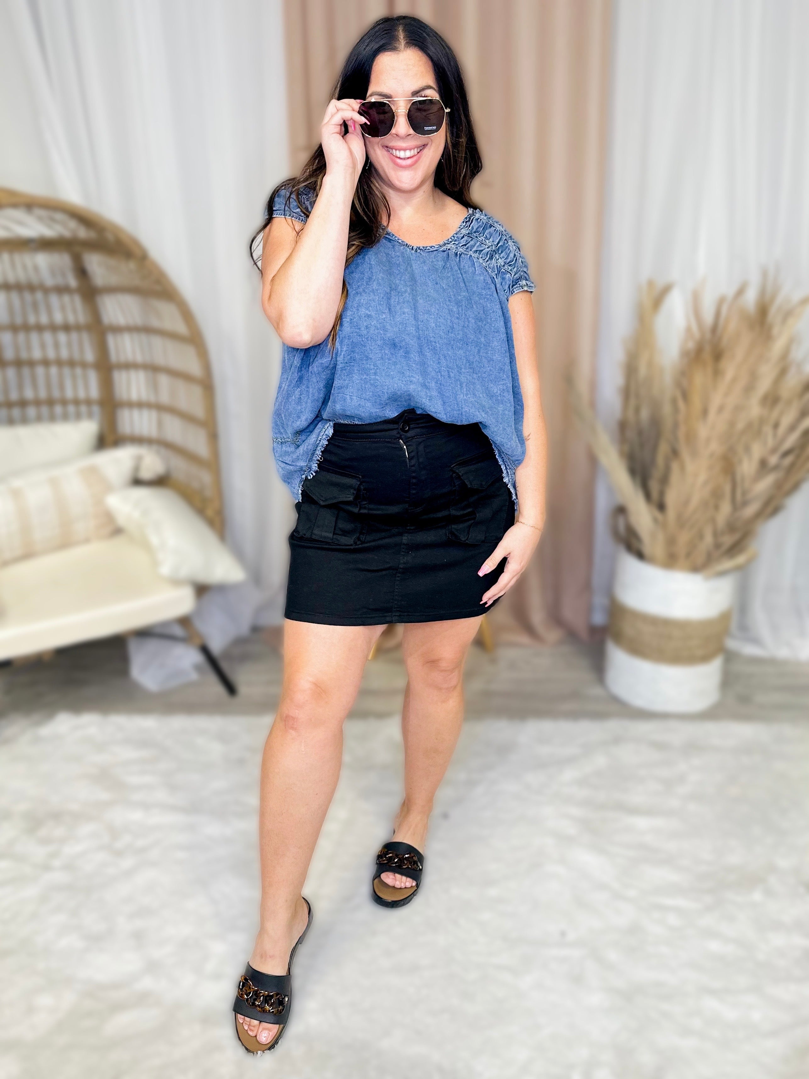 Carly Cargo Skirt-170 Skort/ Skirt-Blakeley-Heathered Boho Boutique, Women's Fashion and Accessories in Palmetto, FL