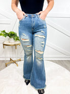 Tear It Up Bootcut Jeans-190 Jeans-Saige-Heathered Boho Boutique, Women's Fashion and Accessories in Palmetto, FL