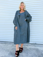 Long Night Dress Set-240 ACTIVEWEAR/SETS-Davi & Dani-Heathered Boho Boutique, Women's Fashion and Accessories in Palmetto, FL