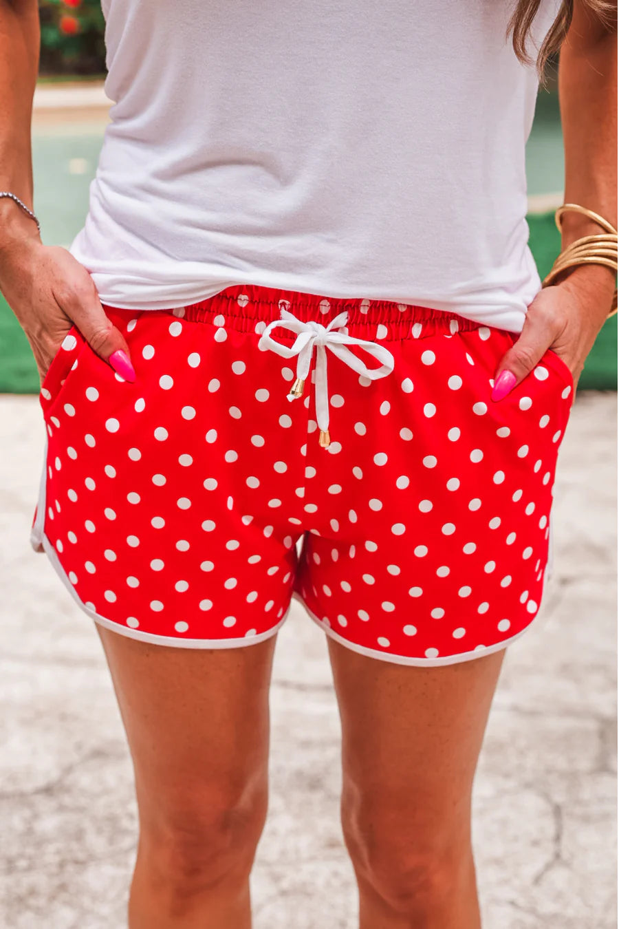 PREORDER : Red Polka Dot Everyday Shorts-400 Takeover/Pre-Order-Jess Lea-Heathered Boho Boutique, Women's Fashion and Accessories in Palmetto, FL