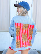 Restock: Eye of the Tiger Denim Jacket-200 JACKETS/SHACKETS-Veveret-Heathered Boho Boutique, Women's Fashion and Accessories in Palmetto, FL