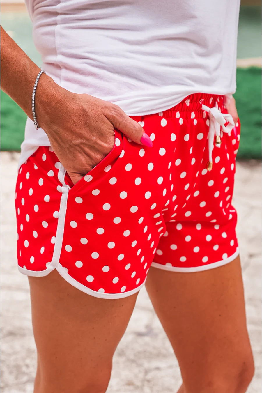 PREORDER : Red Polka Dot Everyday Shorts-400 Takeover/Pre-Order-Jess Lea-Heathered Boho Boutique, Women's Fashion and Accessories in Palmetto, FL
