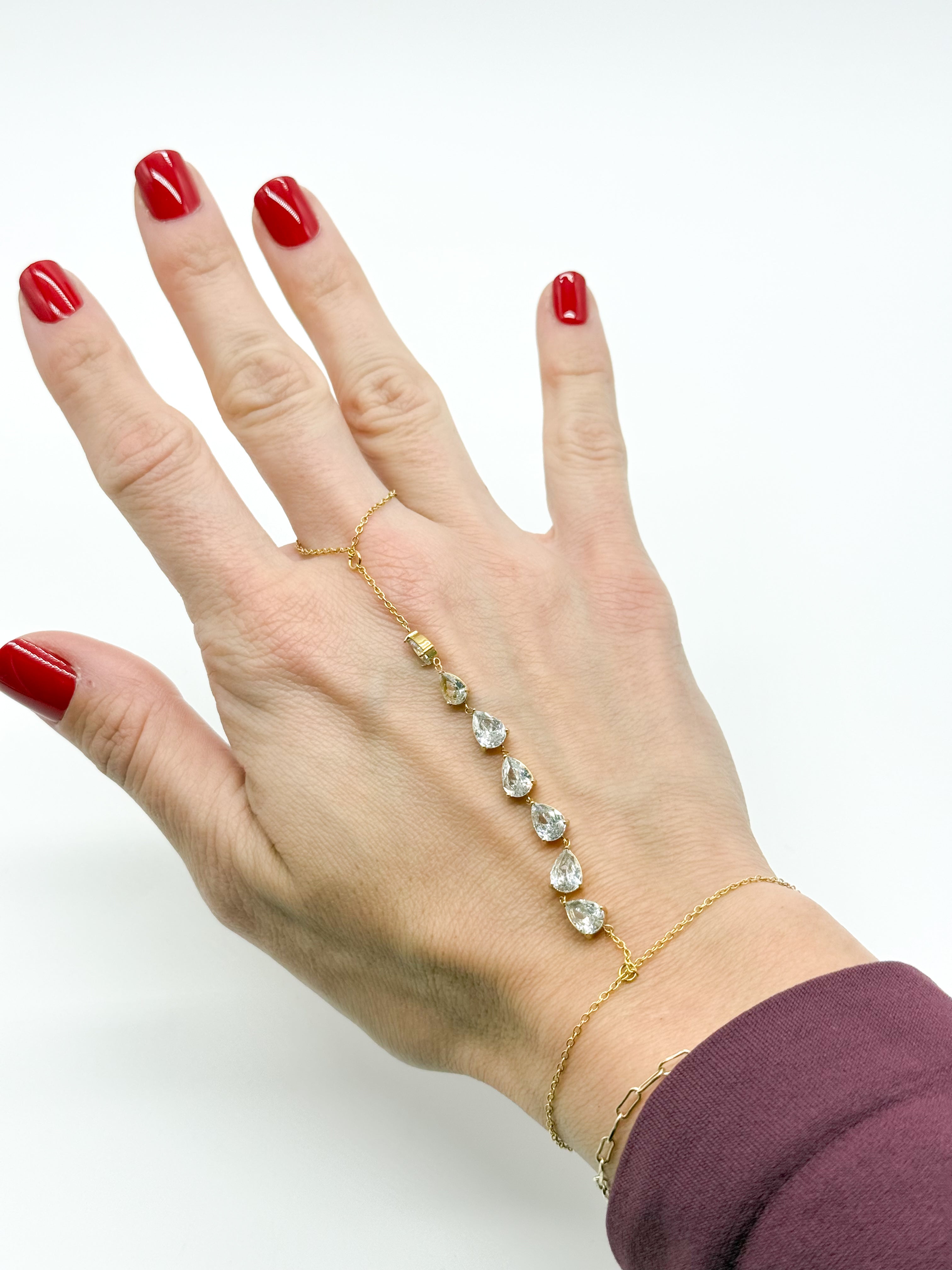 DOORBUSTER: Bling Hand Chain-310 Jewelry-Chansuttpearls-Heathered Boho Boutique, Women's Fashion and Accessories in Palmetto, FL