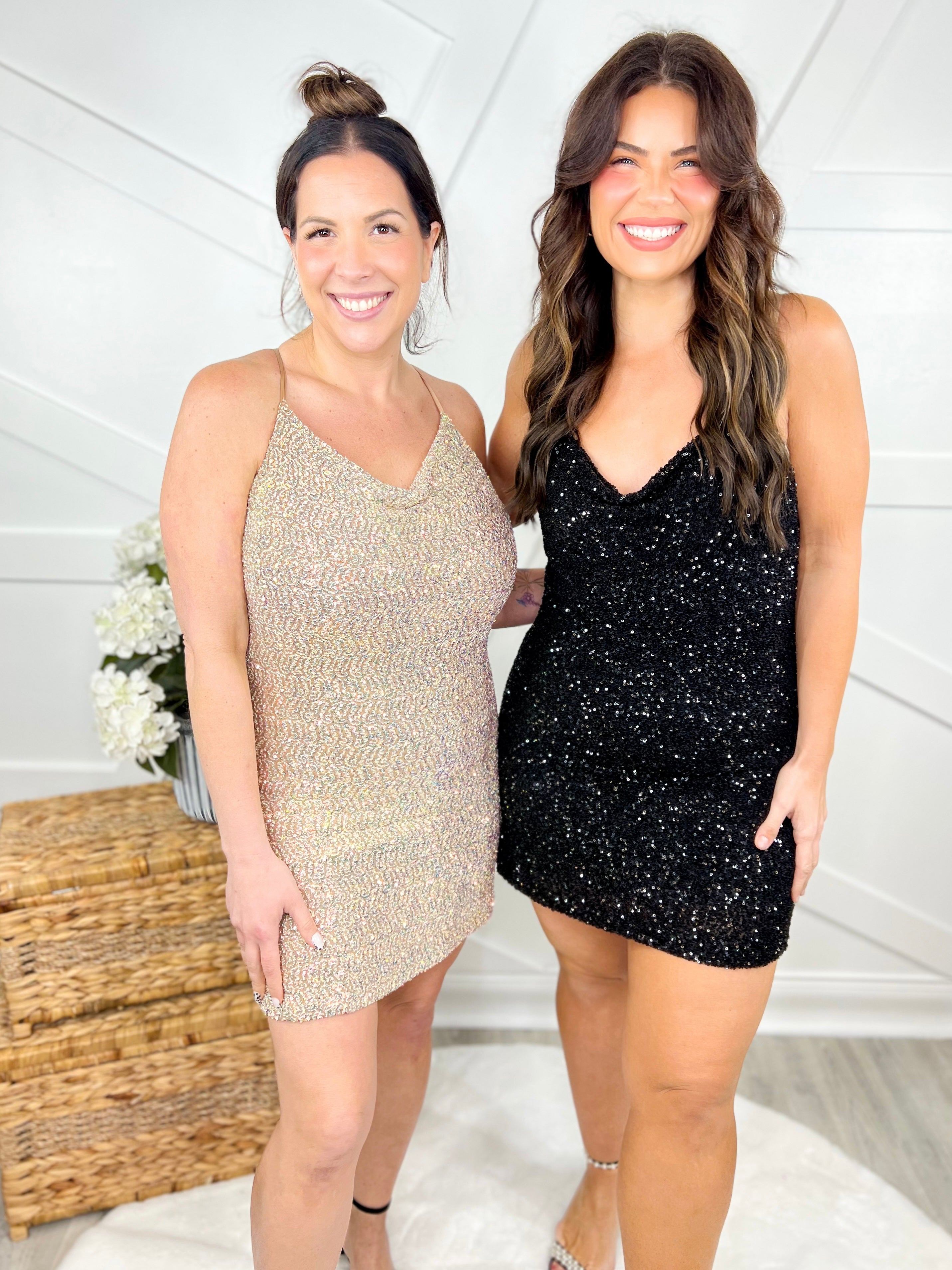 DOORBUSTER: Glitzy Dress-230 Dresses/Jumpsuits/Rompers-White Birch-Heathered Boho Boutique, Women's Fashion and Accessories in Palmetto, FL