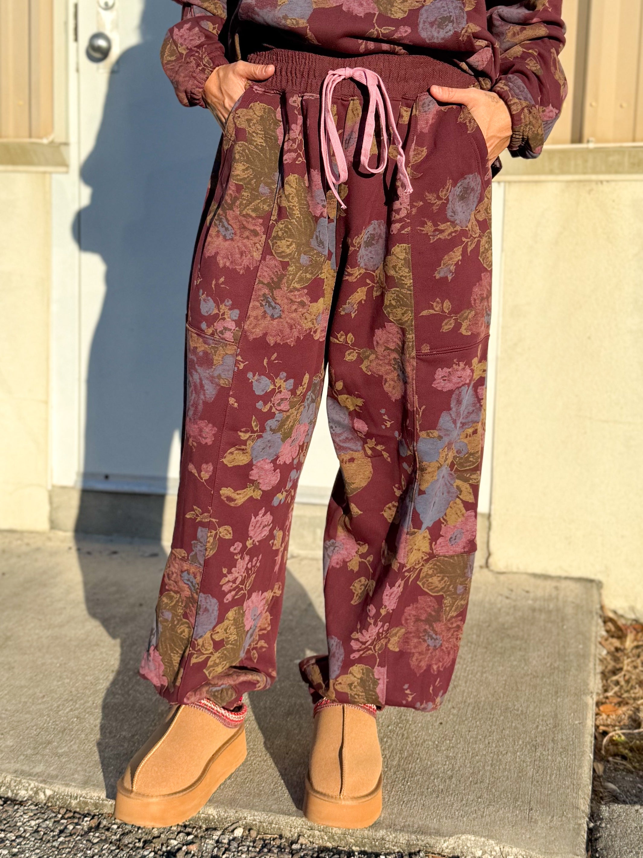 Soft Blossom Set-240 ACTIVEWEAR/SETS-Davi & Dani-Heathered Boho Boutique, Women's Fashion and Accessories in Palmetto, FL