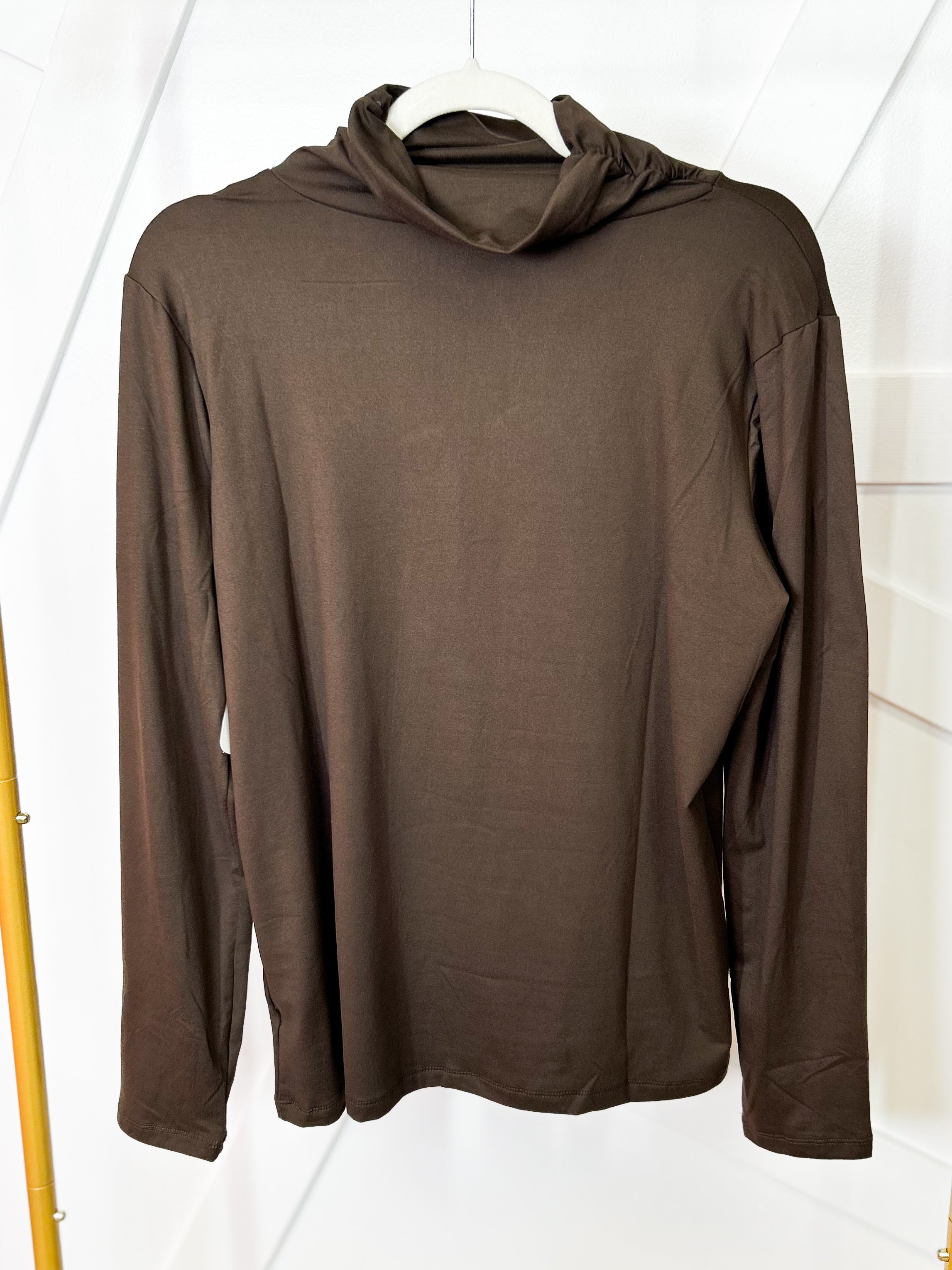 The Everyday Luxe Turtleneck Tunic Top-120 LONG SLEEVE TOPS-ZENANA-Heathered Boho Boutique, Women's Fashion and Accessories in Palmetto, FL