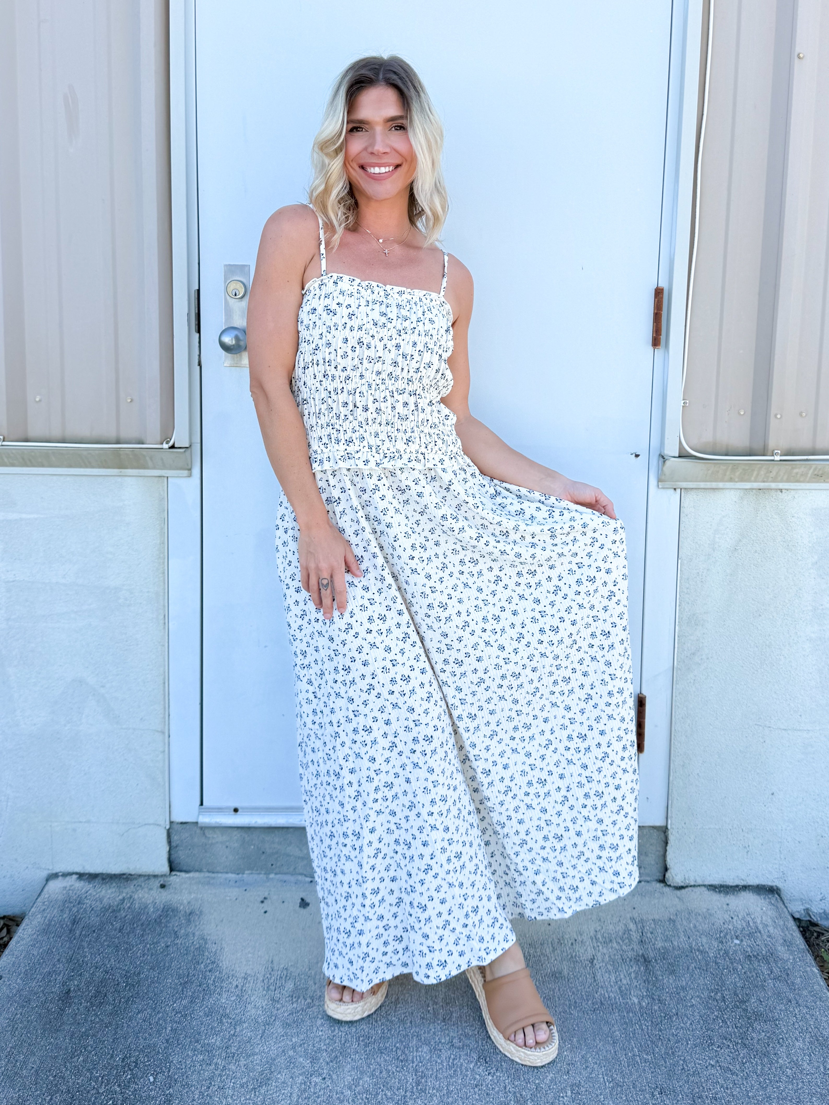 Bluebell Meadow Maxi Dress-230 DRESSES/JUMPSUITS/ROMPERS-POLAGRAM-Heathered Boho Boutique, Women's Fashion and Accessories in Palmetto, FL