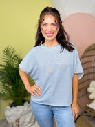Coastal Calm Oversized Top-110 SHORT SLEEVE TOP-SEW IN LOVE-Heathered Boho Boutique, Women's Fashion and Accessories in Palmetto, FL