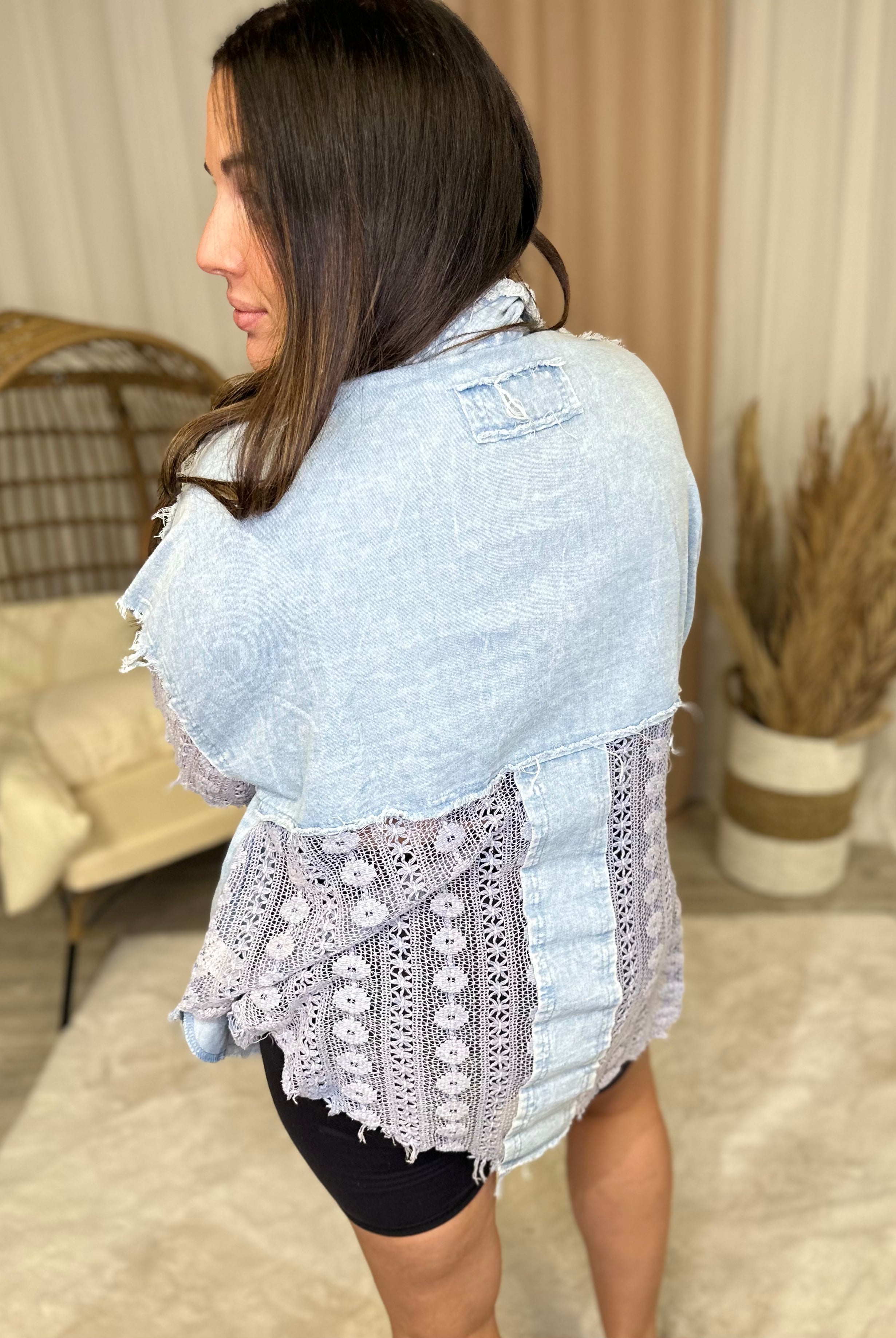 RESTOCK : Got Your Back Button Down Top-120 Long Sleeve Tops-BlueVelvet-Heathered Boho Boutique, Women's Fashion and Accessories in Palmetto, FL