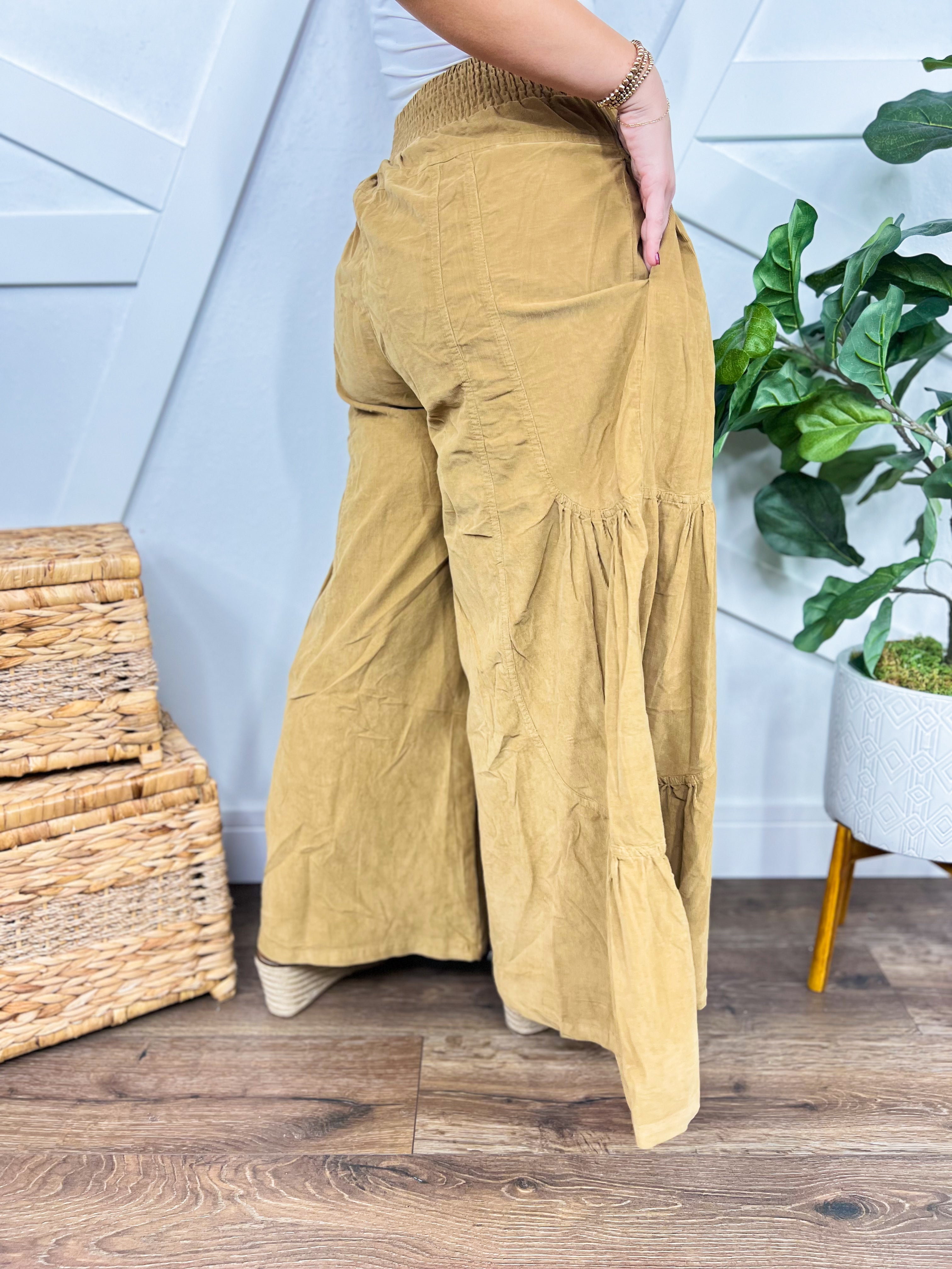 Breeze Wide Leg Pants-150 PANTS-BlueVelvet-Heathered Boho Boutique, Women's Fashion and Accessories in Palmetto, FL