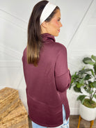 Vienna Cowl Neck Top - Wine-120 Long Sleeve Tops-DEAR SCARLETT-Heathered Boho Boutique, Women's Fashion and Accessories in Palmetto, FL