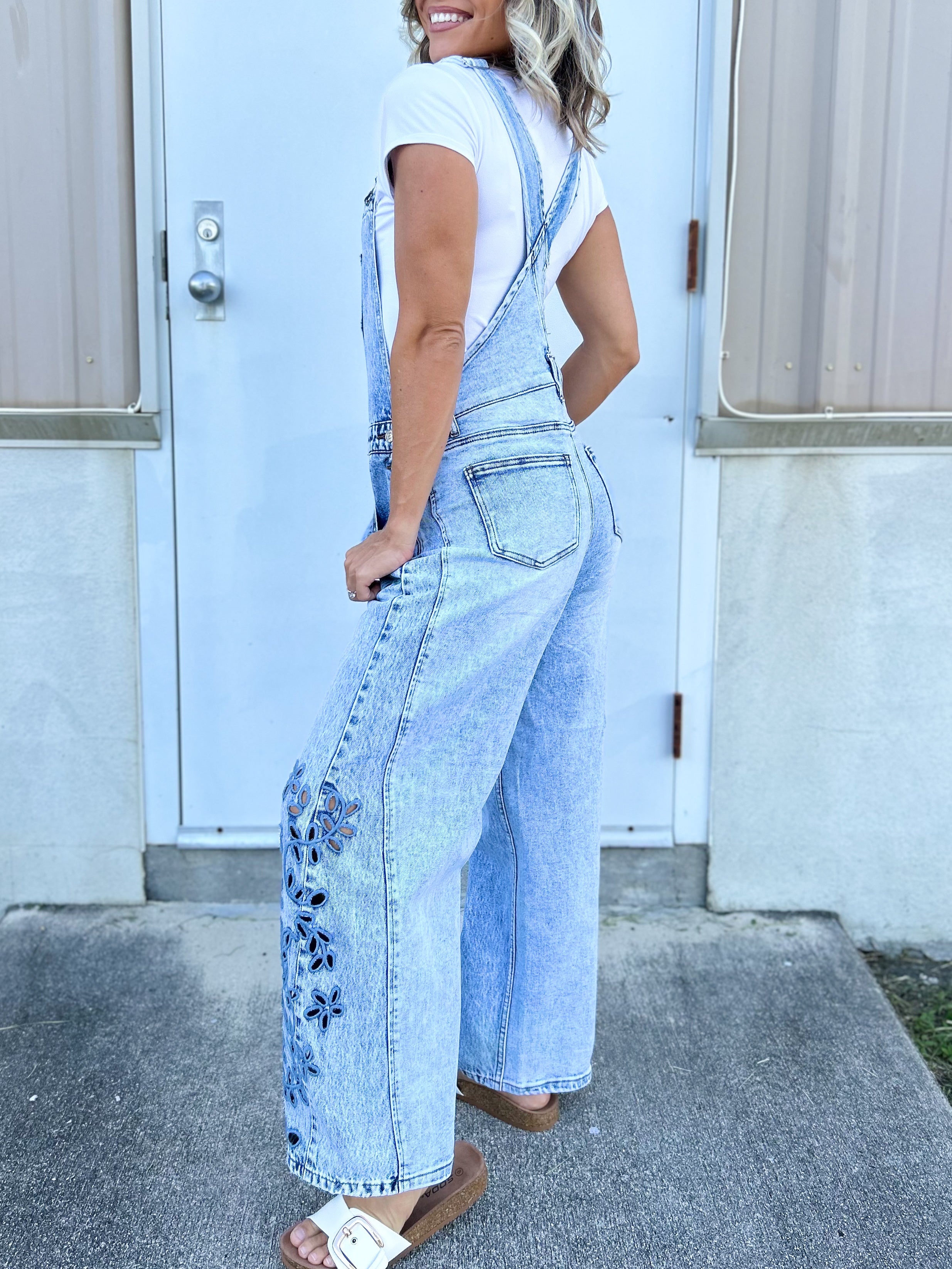 The Wildflower Overall by Saige Denim-230 DRESSES/JUMPSUITS/ROMPERS-SAIGE DENIM-Heathered Boho Boutique, Women's Fashion and Accessories in Palmetto, FL